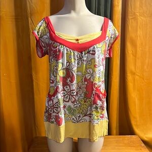 Papaya 70s Tee with pockets